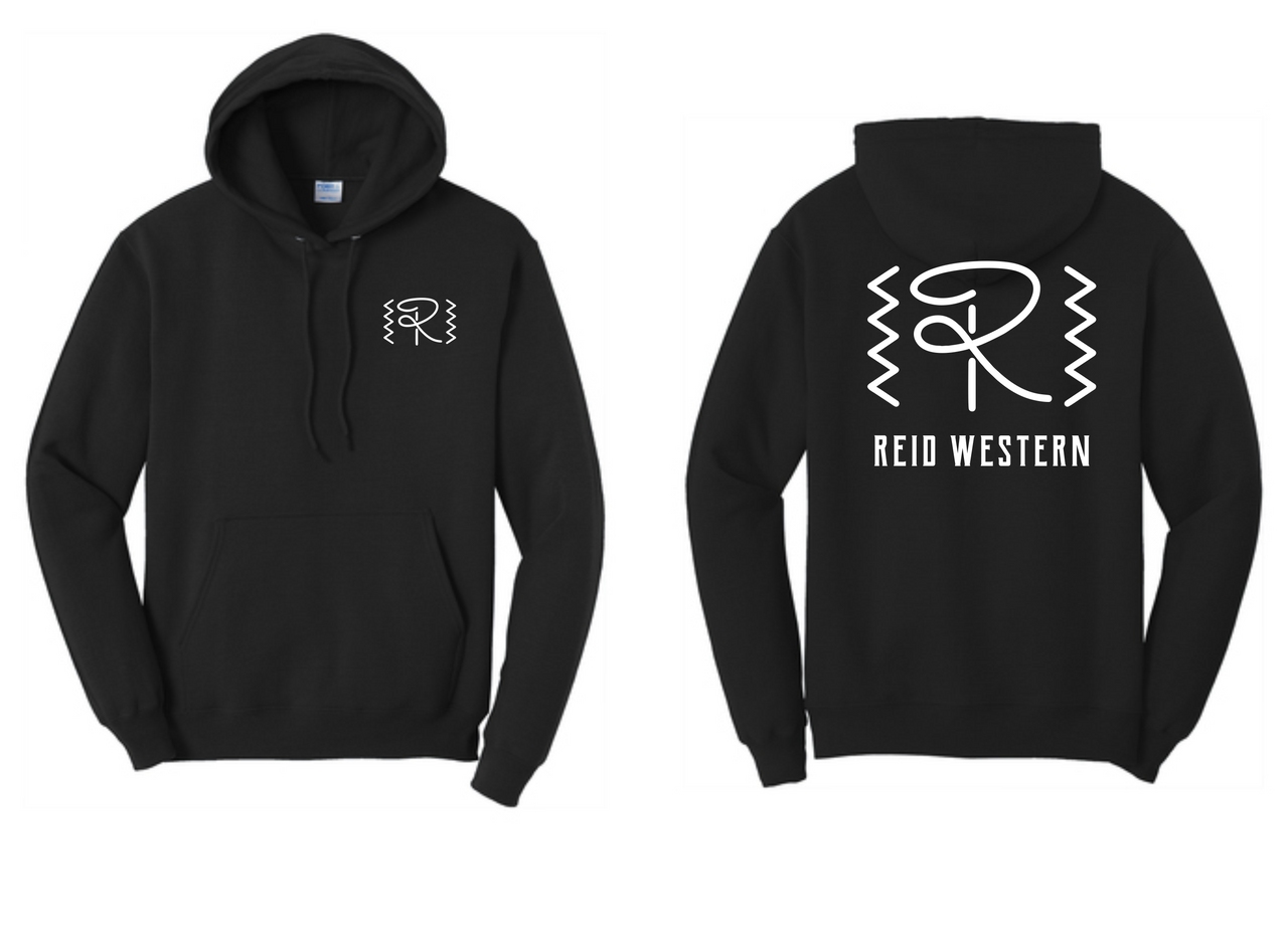 Black Hoodie with White Accents