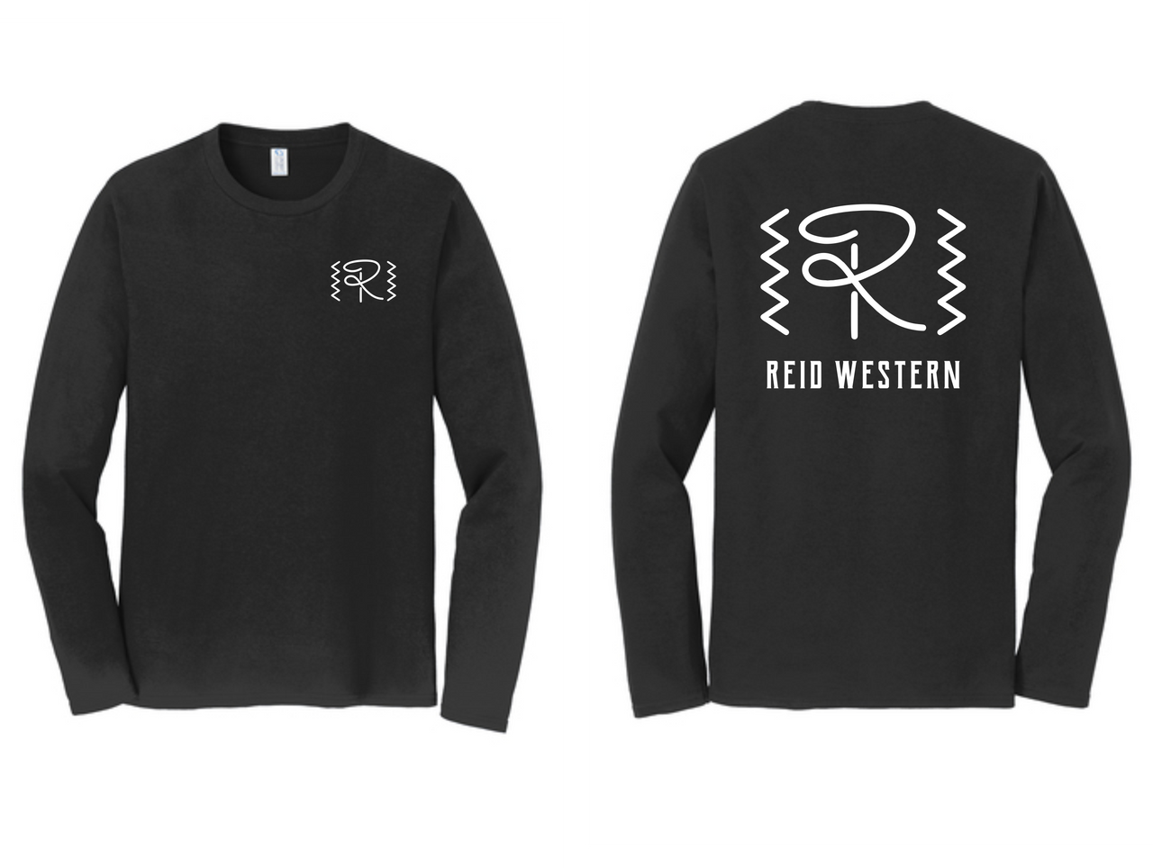 Black Long Sleeve Shirt with White Accents