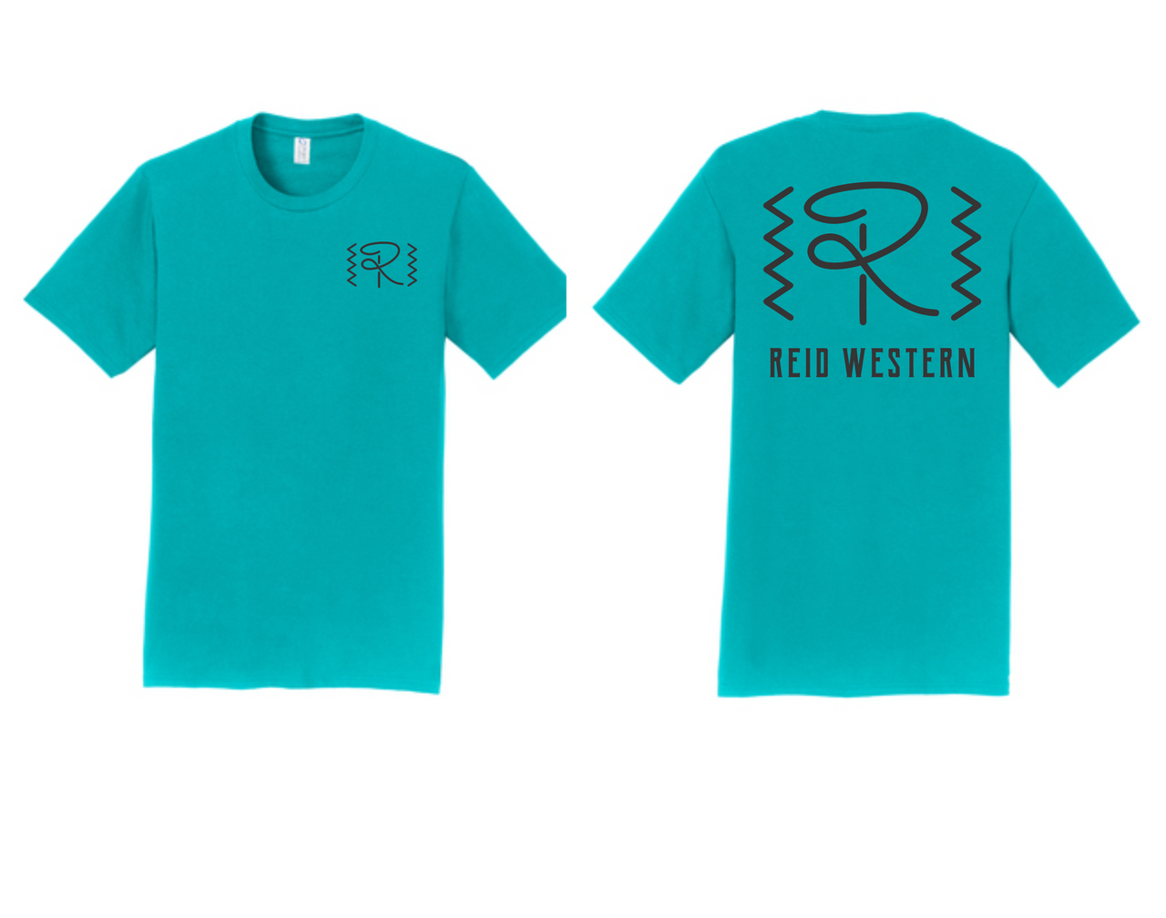 Reid Western T-Shirt Teal With Black