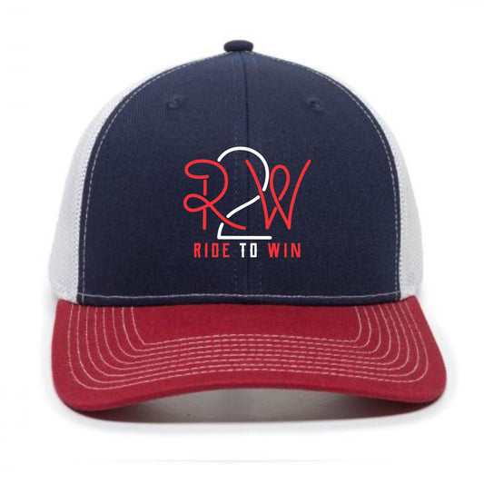 Ride 2 Win Cap - Navy, White & Cardinal