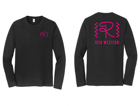 Black Long Sleeve with Hot Pink Accents