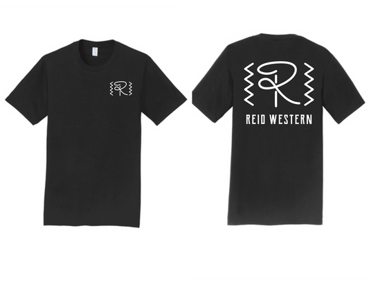 Reid Western T-shirt - Black with White Accents