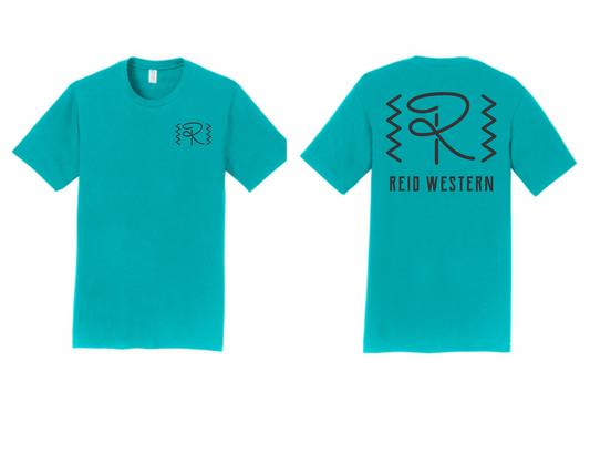 Reid Western T-Shirt Teal With Black