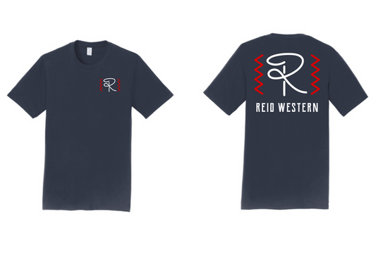 Reid Western T-Shirt Blue With White & Red